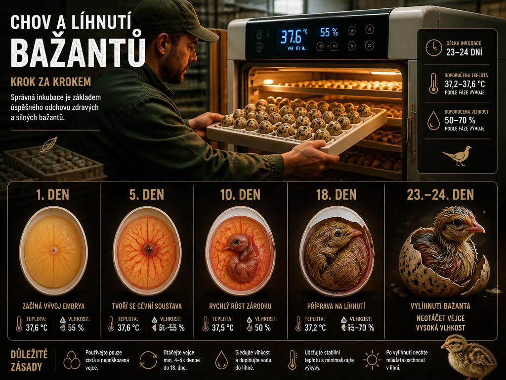 Líhnutí bažantů a bažantí vejce